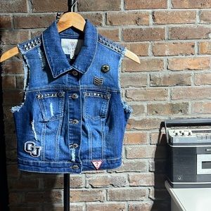Guess Los Angeles distressed denim vest